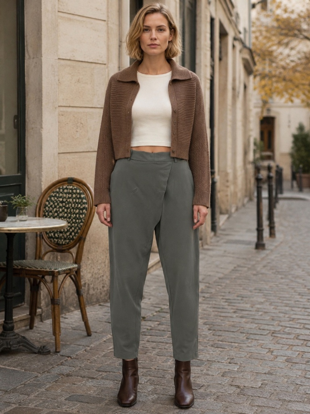 NWT | SKFK | Olive Green Trendy Ankle Pants | Size 6